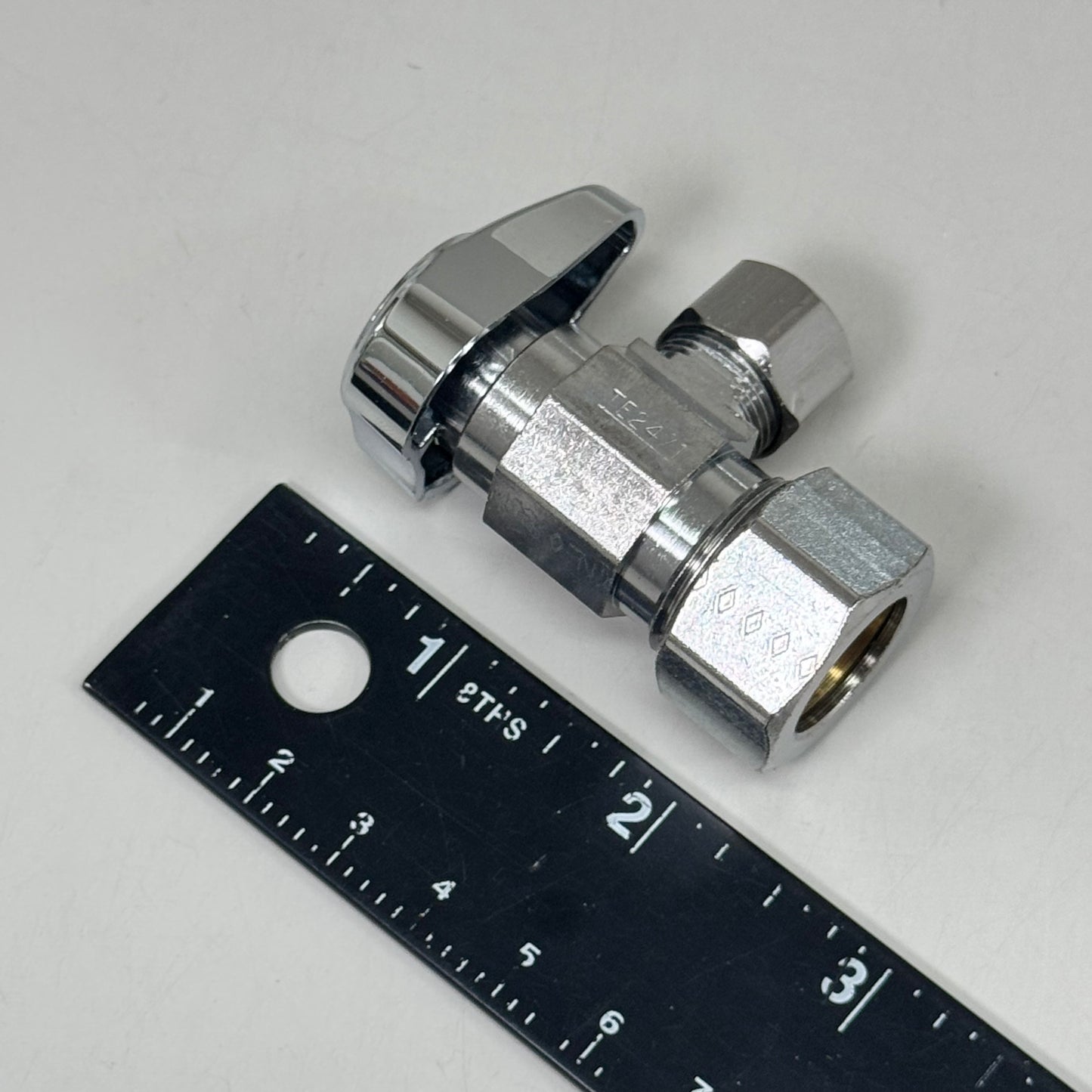 ZA@ BRASS CRAFT (5 PACK) 1/4" Turn Angle Supply STOP Valve 1/2"x3/8" Chrome G2CR19XC As-is Damaged Packaging