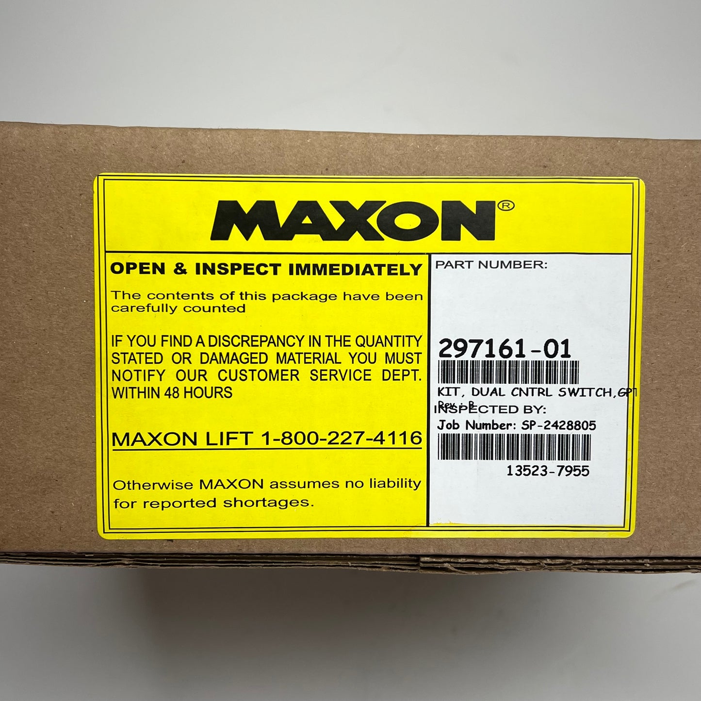 MAXON Dual Control Kit Liftgate Switch For Gpt Series 297161-01