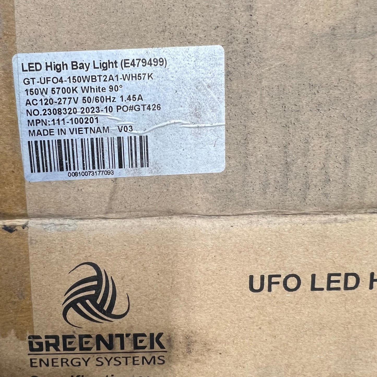 GREENTEK UFO LED High Bay Light Hook Mount 21,200 Lumens 150W White 111-100201