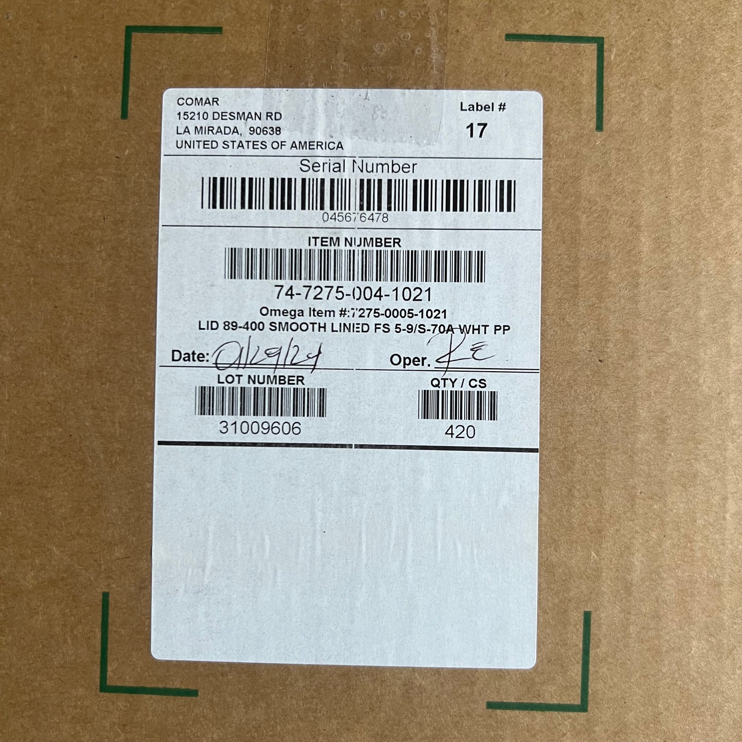 ZA@ OMEGA (420 PACK) Plastic Caps 3.5"D White