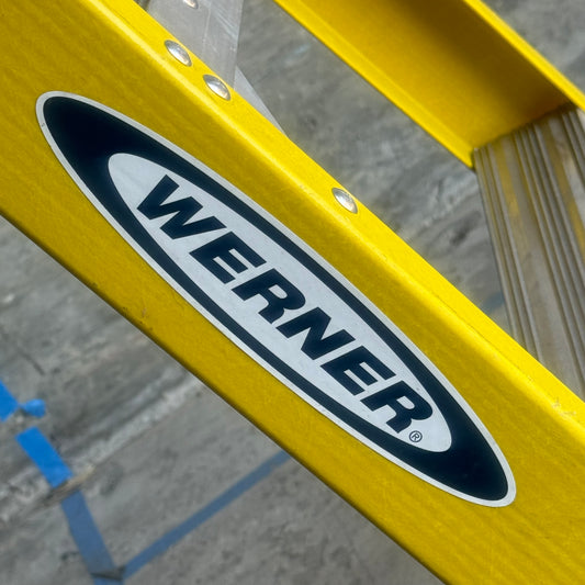 ZA@ Fiberglass Single-Sided 6' Step Ladder w/ 375 lb Capacity Yellow 6306