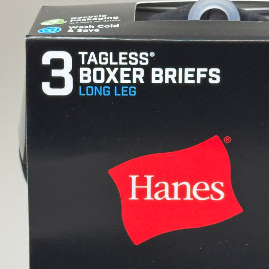 HANES (3 PACK!) Men's Cool Comfort Boxer Briefs Sz L 36-38" Black/Grey CFFLL3