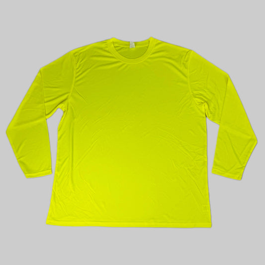 EG-PRO (5 PACK) Long Sleeve High Visibility Shirt 100% Poly SZ 2X Safety Yellow