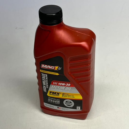 MAG1 (6 PACK) High Mileage Synthetic Blend 10W-30 Motor Oil 1 Quart Brown 64839