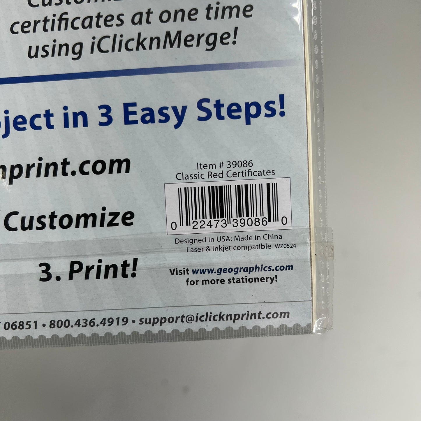 GEOGRAPHICS (3 PACK, 25 SHEETS EACH) Parchment Certificates 8.5"x11" Red 39086