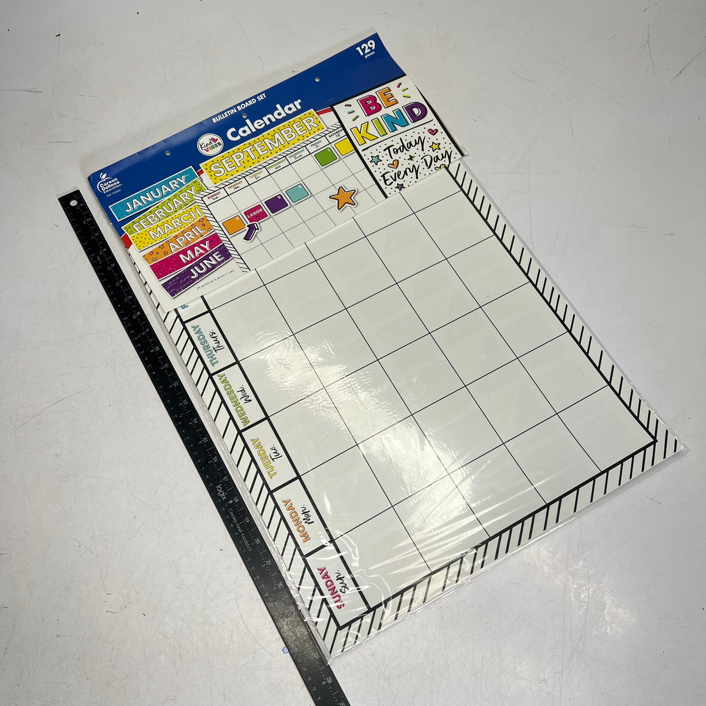CARSON DELLOSA (2 PACK) Kind Vibes Calendar Bulletin Board Set 129 Pieces