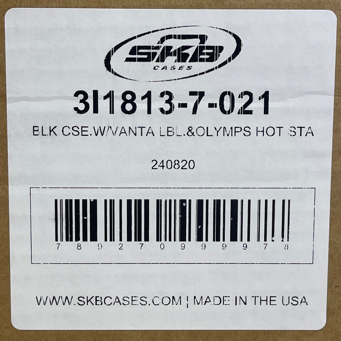 ZA@ SKB Olympus Waterproof Protective Storage Case iSeries Vanta 3I-1813-7-021 K