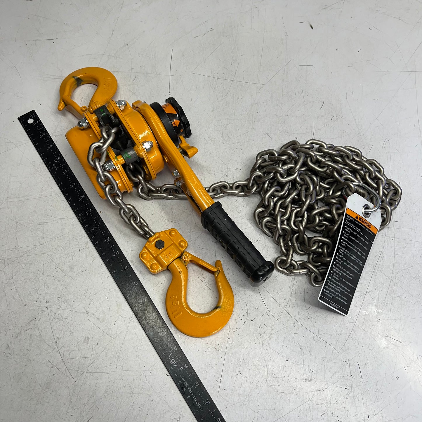 HARRINGTON 1 1/2 ton Nickel Plated Chain Die-Cast Lever Hoist L5LB015-SC-10