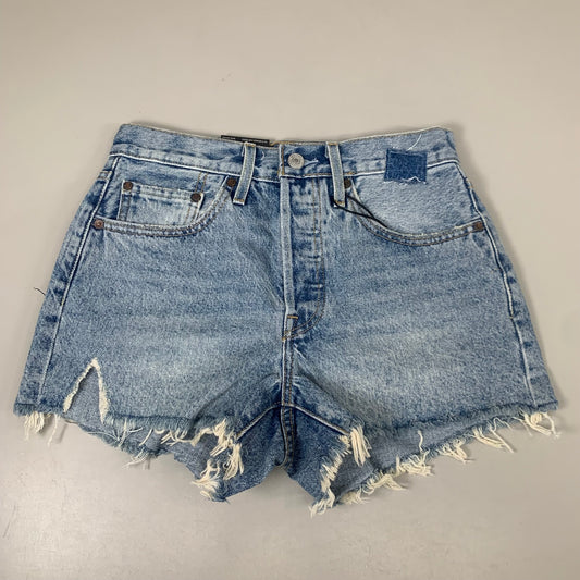 LEVIS 501 Original Fit High Rise Shorts Medium Wash Women's Sz 26 Mega Vibe Blue