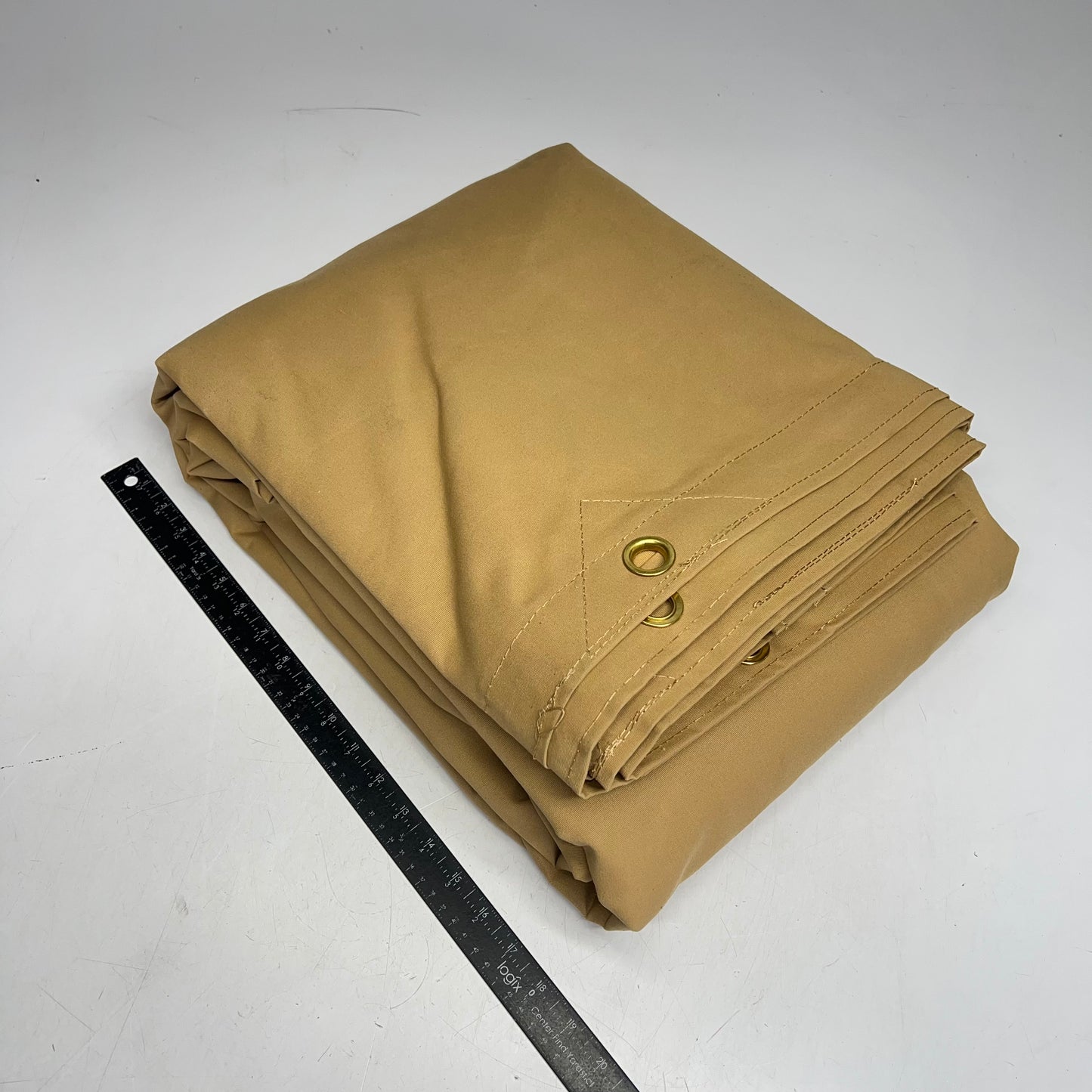PROTARP Heavy Duty Canvas Tarp UV Resistant 14oz 12'x16' Tan PT-305-12X16