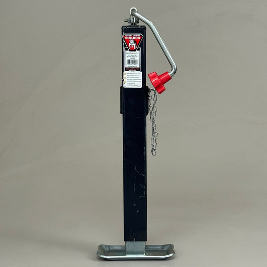 BULLDOG Square Tube Trailer Jack 3000 Lb Lift Cap 15" Travel 26" Closed Grey 195306