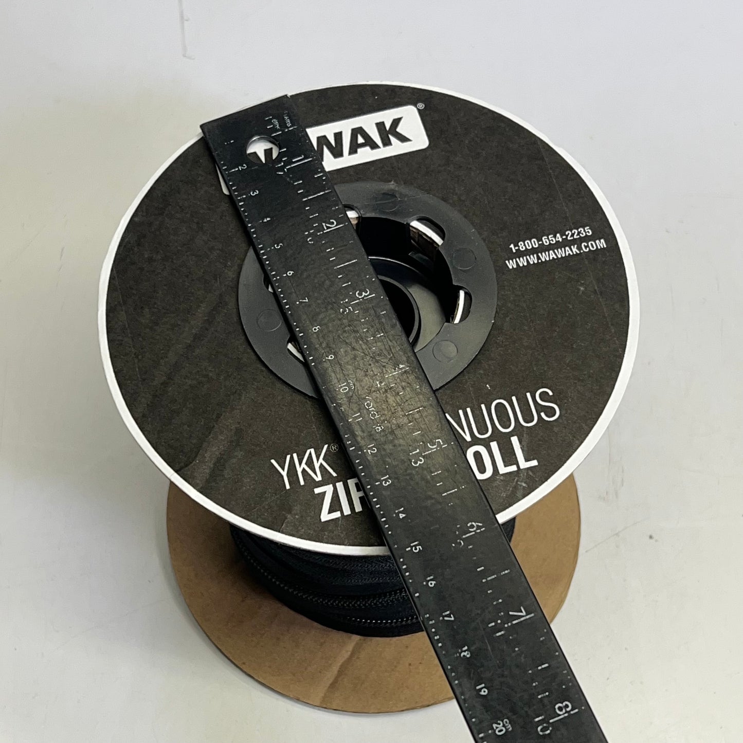 Wawak Ykk Continuous Cut to Size Zipper Roll #5 Nylon Coil 25 Yds Black Rnz-52