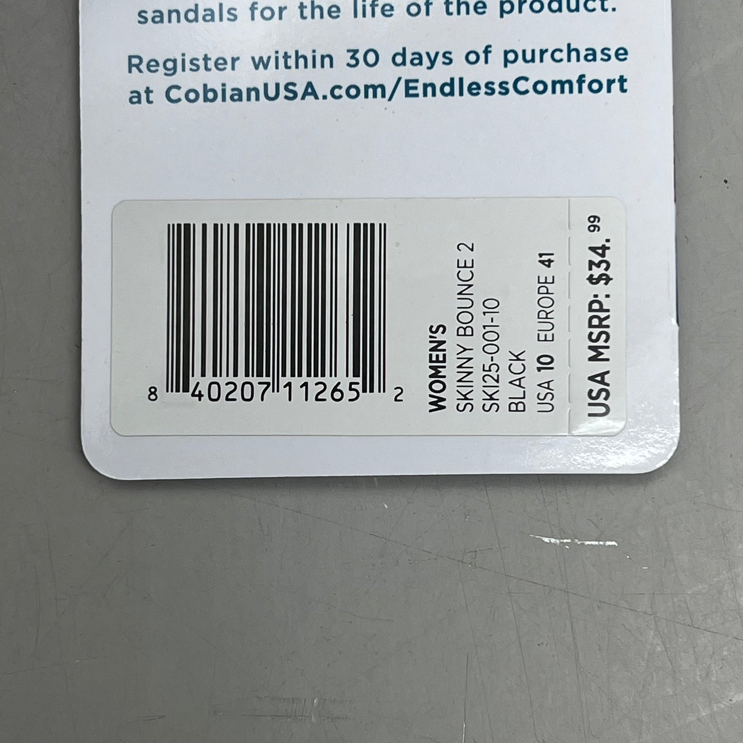 COBIAN Skinny Bounce Comfortable Synthetic Strap Women's Sz 10 Black SKI25-001-010