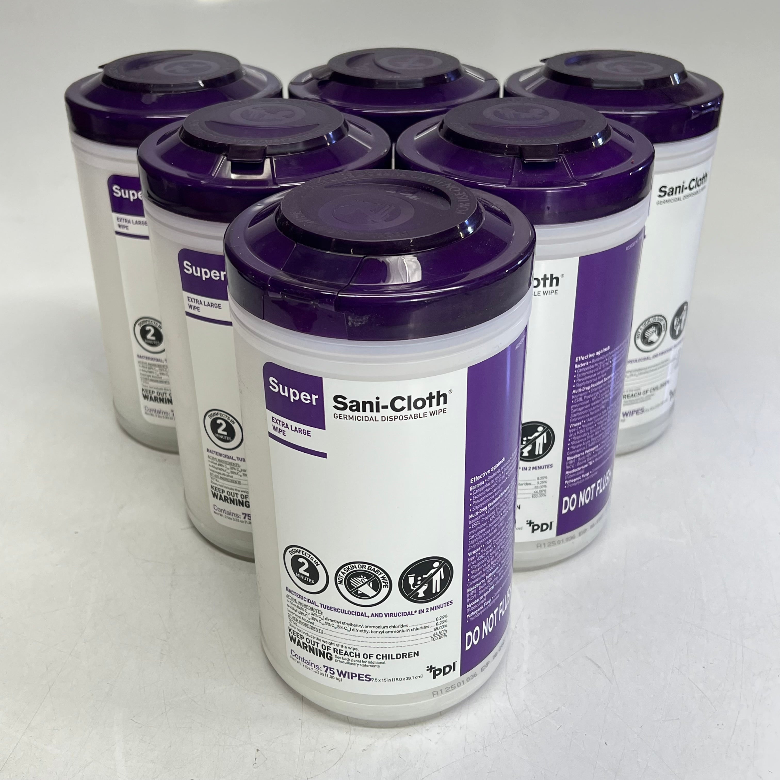 PDI (6 PACK, 75 WIPE EACH) Sani-cloth Germicidal Disposable Wipe