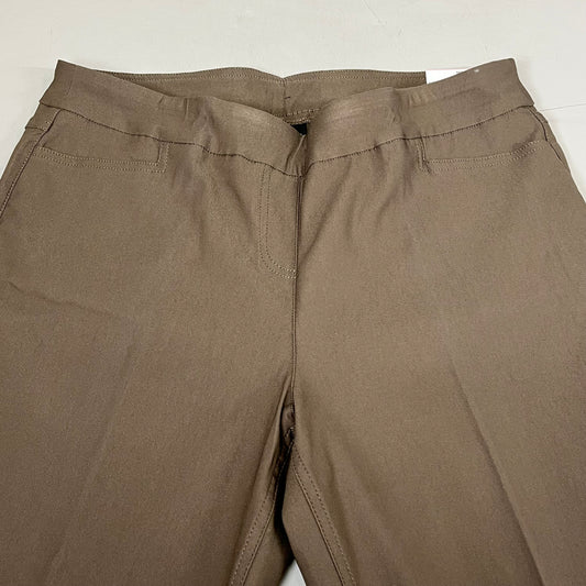 MULTIPLES Ankle Pants Petite Women's Sz 10P Truffle M33709PP