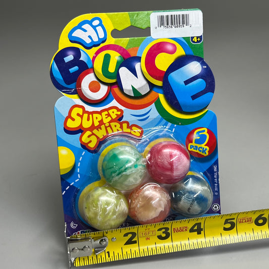 JA-RU Hi Bounce Super Swirls Bouncing Balls 5 Per package 973