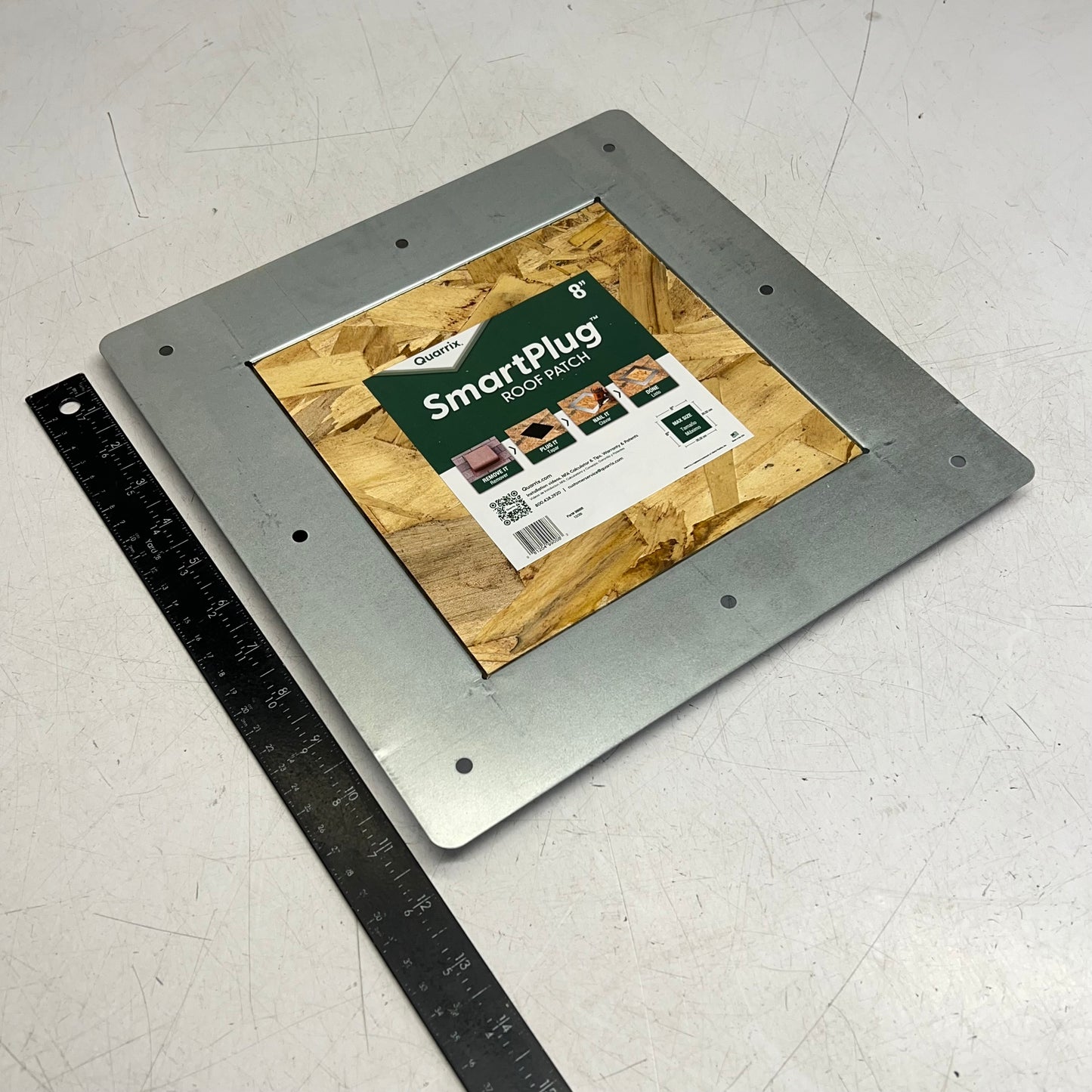 QUARRIX Smart Plug Roof Patch 24 Gauge Galvanized Steel 8" 7/16" Thick 990088