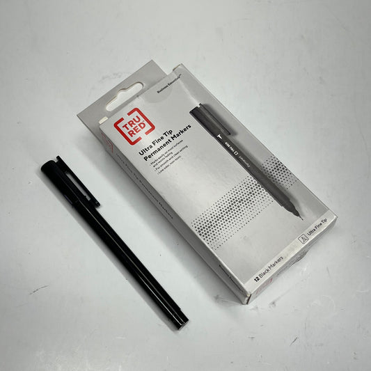 TRU RED (2 PACK, 12 EACH) Ultra Fine Tip Permanent Markers Black TR54534
