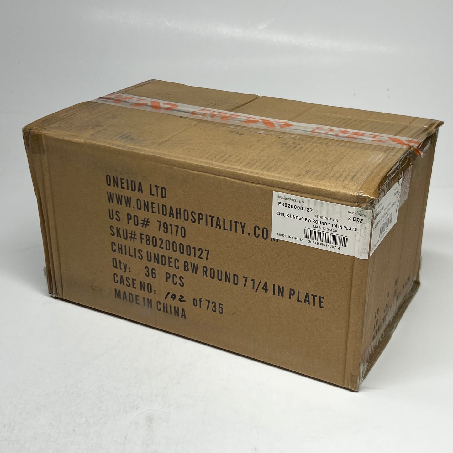 ONEIDA LTD (36 PACK) Commercial Grade Bright White Ceramic Plates - 7 1/4" Round F8020000127