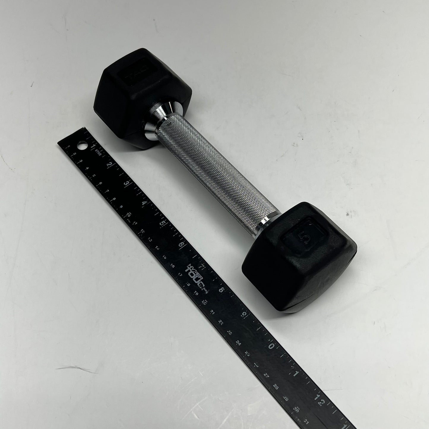 ZA@ TAG (2 PACK) Metal & Rubber Dumbbells 5lbs Black/Chrome 1908