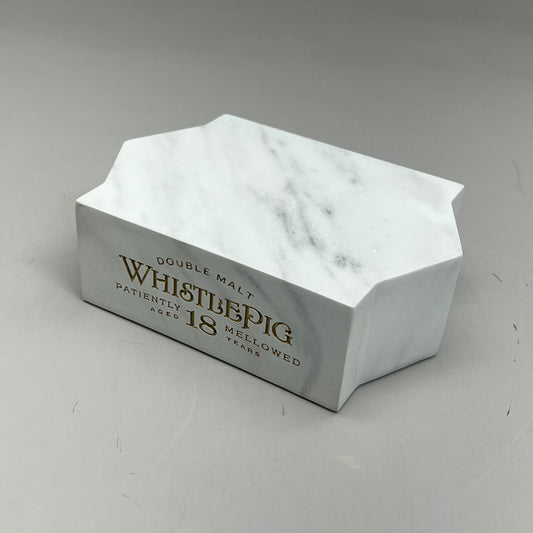 WHISTLE PIG Rye Whiskey 18 Year Single Bottle Glorifier Faux Marble White/Gold