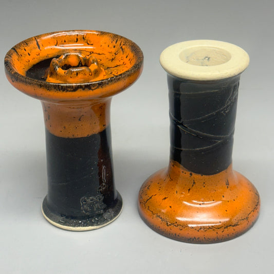 Mini Rook Bowl (20) Pack Size 4” L x 3” W Ceramic Orange/Black