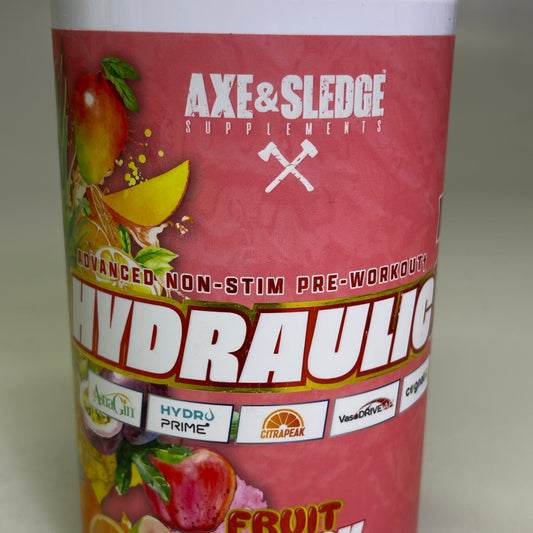 ZA@ AXE & SLEDGE Hydraulic 2 Non-Stim Pre-Workout Fruit Kaboom 20/40 Servings BB 05/26