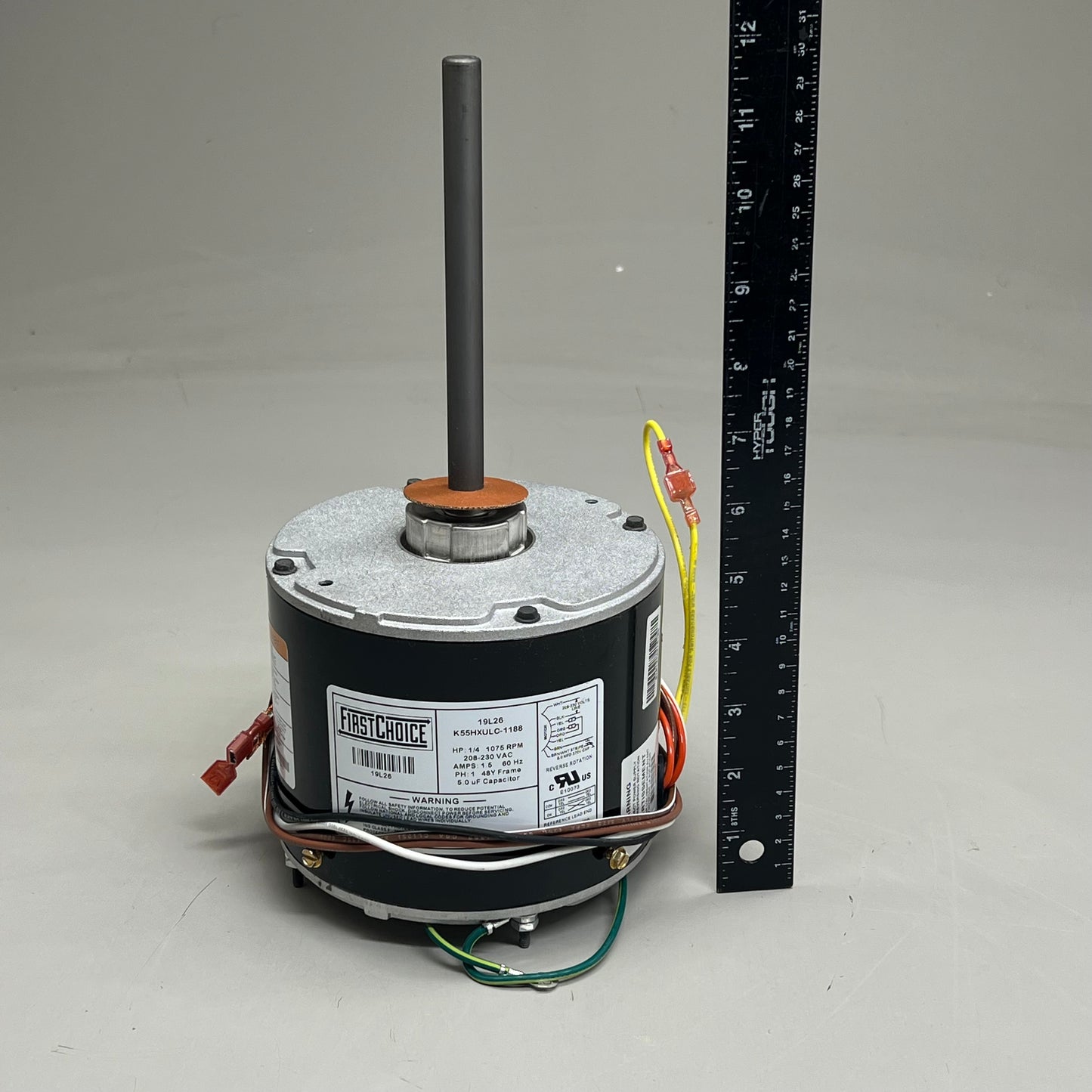 LENNOX First Choice Condenser Fan Motor for HVAC 1/2" Shaft Black 19L26