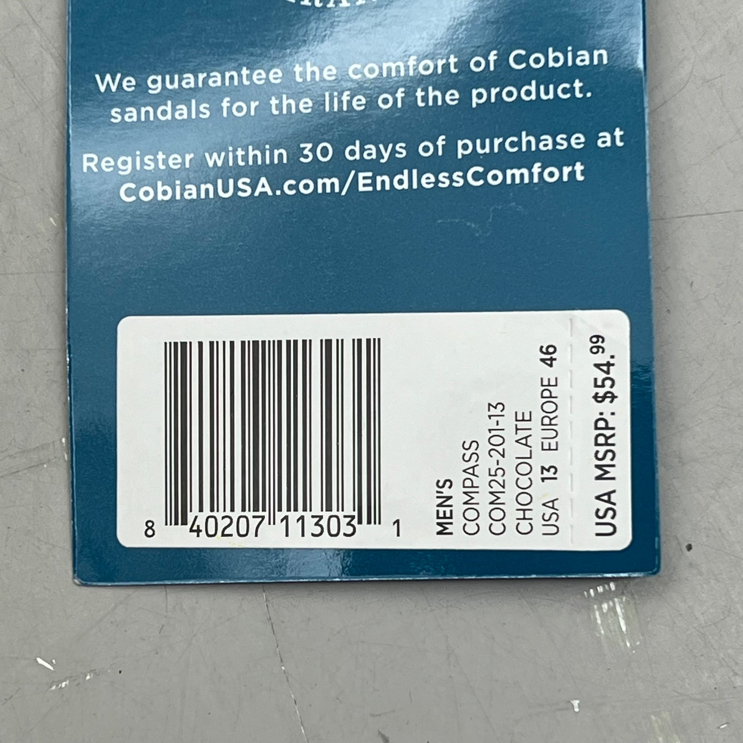 COBIAN Compass Synthetic Leather Strap Men's Sz 13, EU 46 Chocolate COM25-201-13