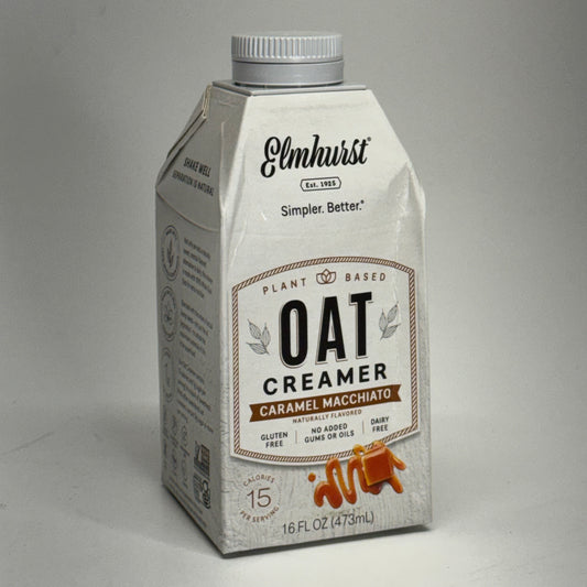 ELMHURST (6 PACK) Elmhurst Caramel Macchiato Oat Creamer 16 fl oz. BB 09/26