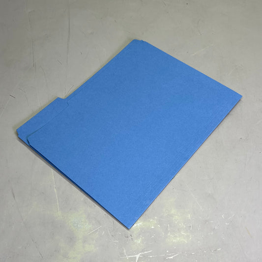 SMEAD (100 PACK) Color File Folders W/ Reinforcement Tabs 1/3 Cut Blue 12034