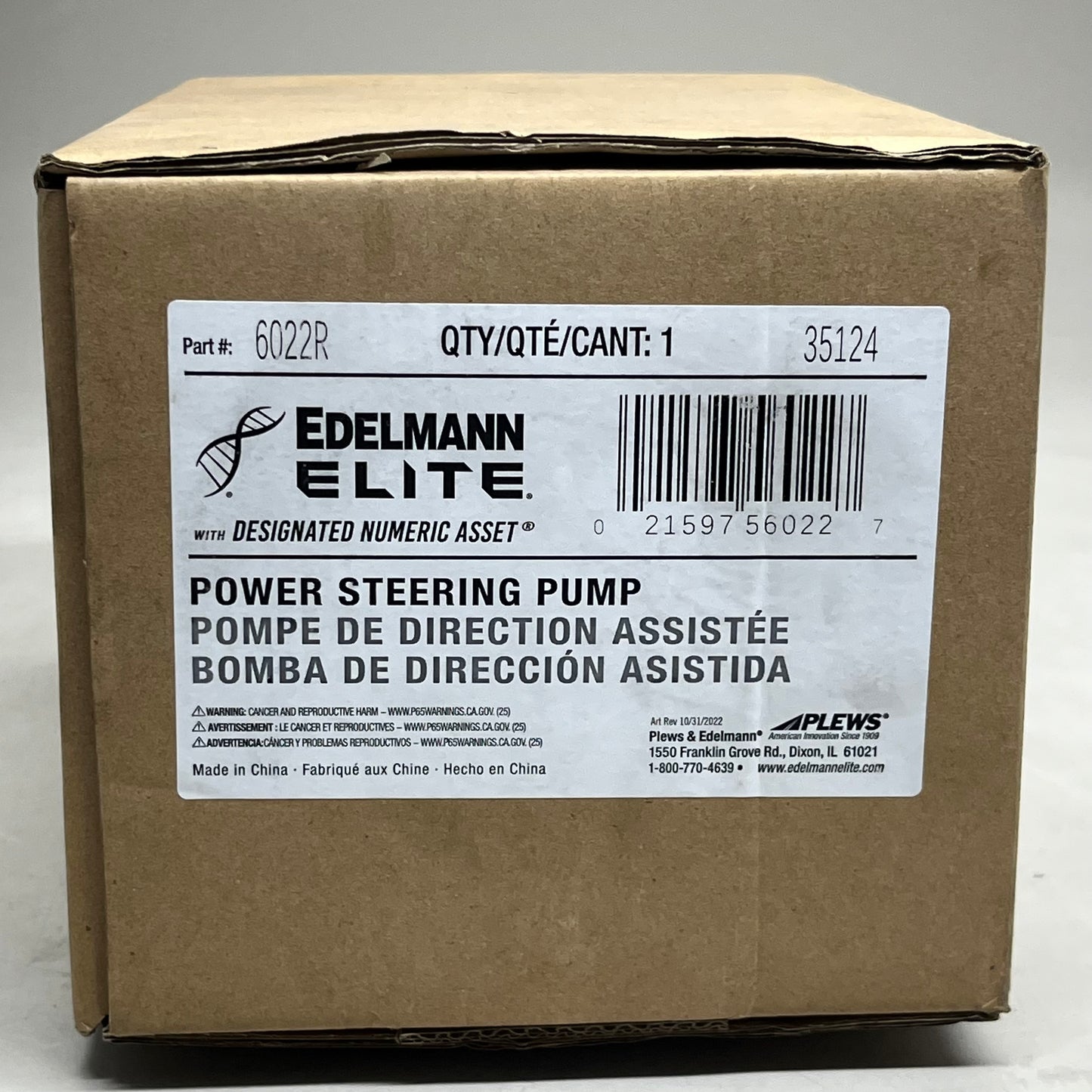 EDELMANN ELITE Power Steering Pump 6022R Fits Select 1997-02 DODGE RAM 2500, 1997-02 3500