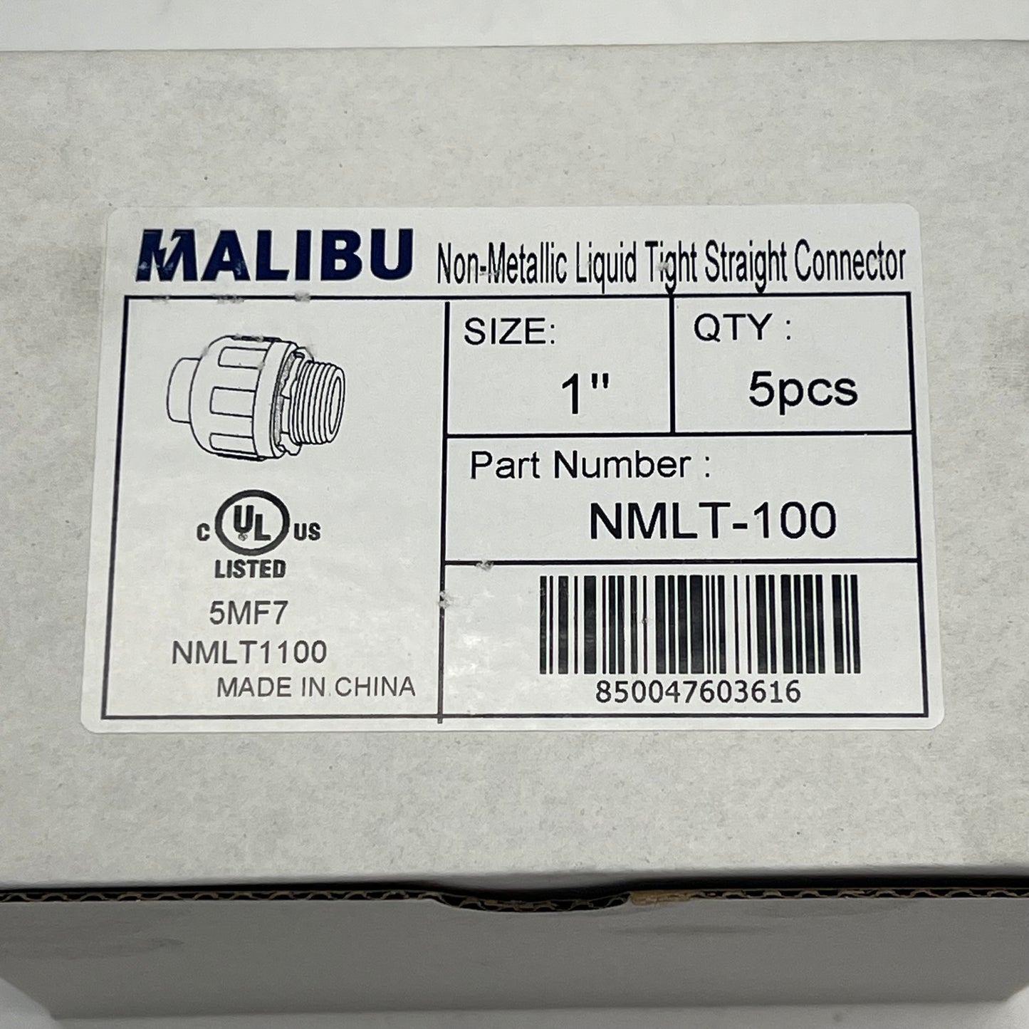 ZA@ MALIBU (5 PACK) Powerseal Nmlt Non-metallic Liquid Tight Straight Connector