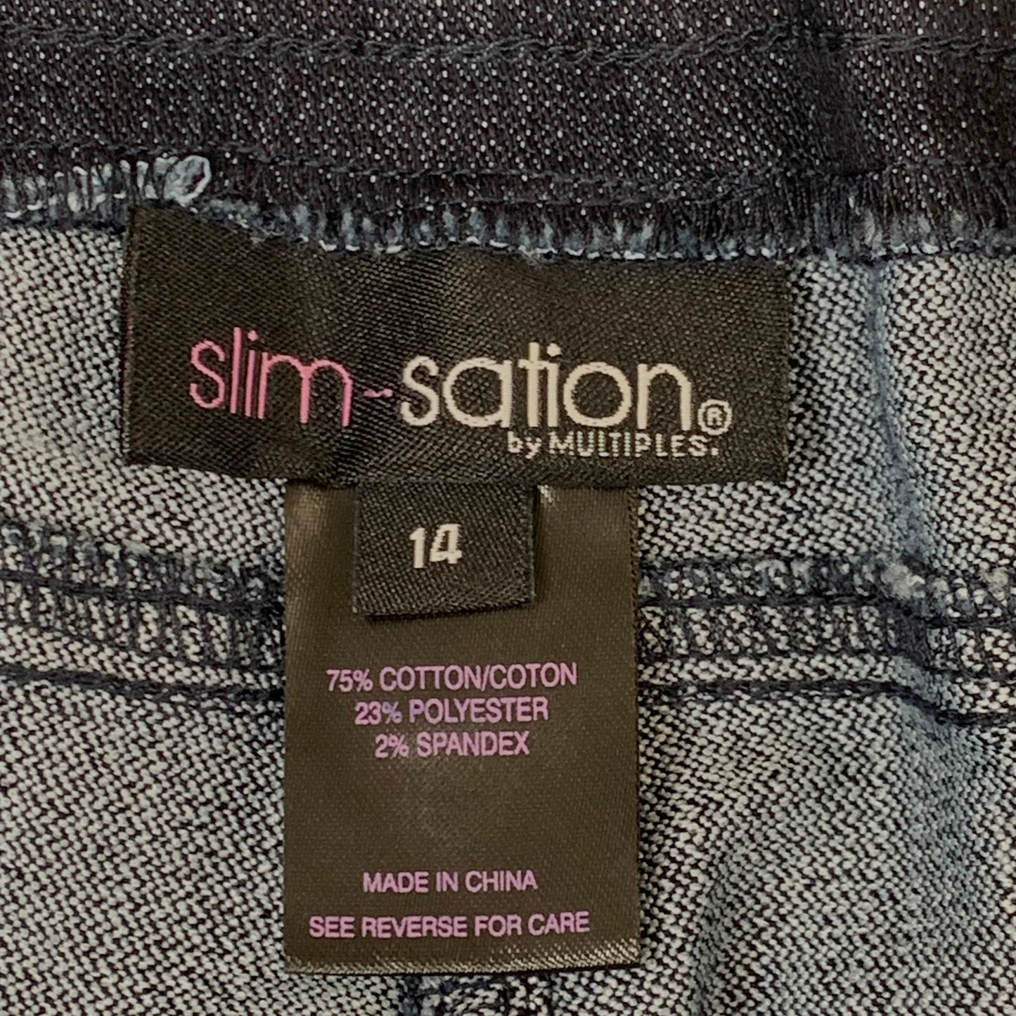 MULTIPLES Ankle Pants Petite Women's Sz 14 Denim M2623P