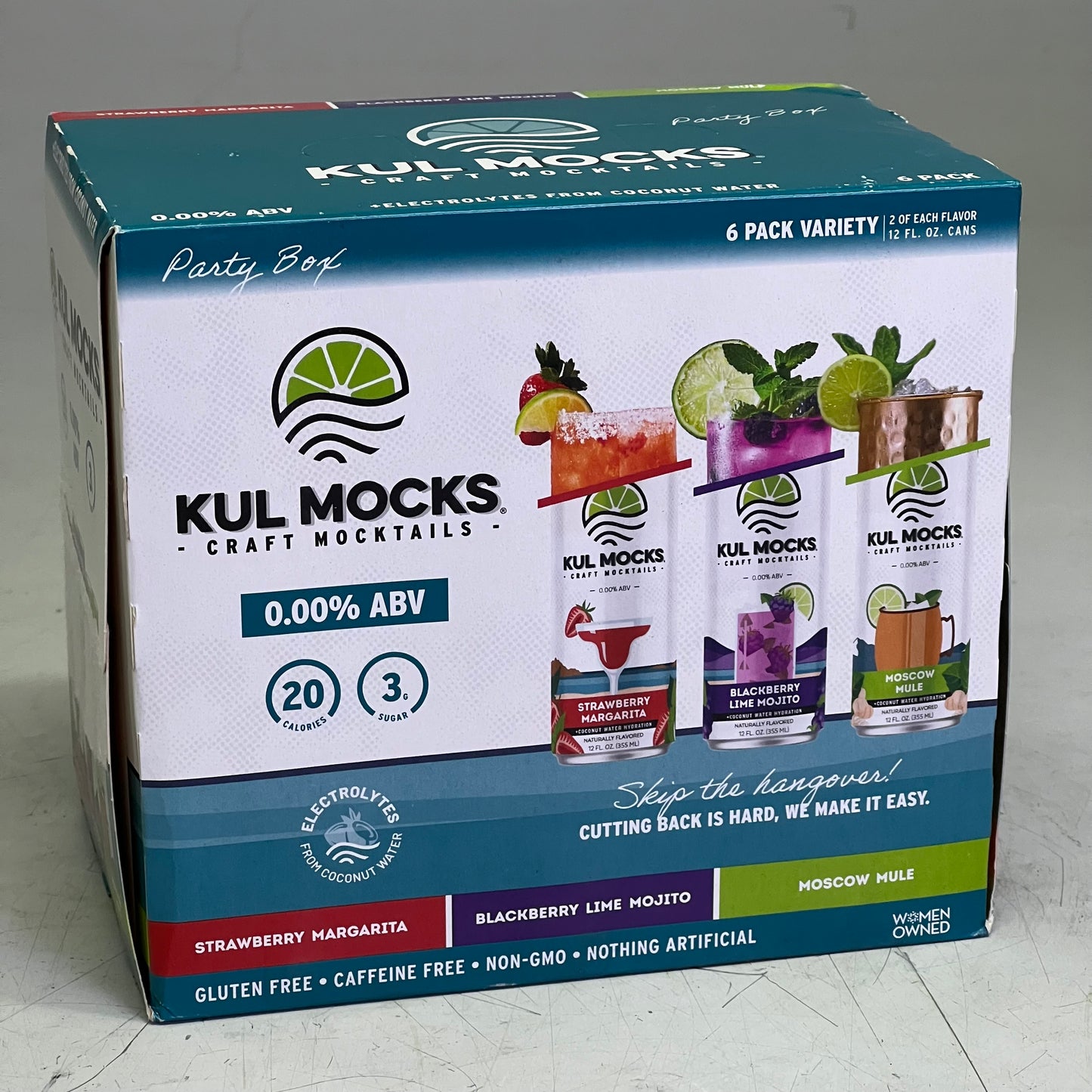 ZA@ KUL MOCKS (6 PACK) Non-Alcoholic Cocktail Mixers, Variety Party Box, 0.00% ABV 12 fl oz BB 07/27 (AS-IS) F
