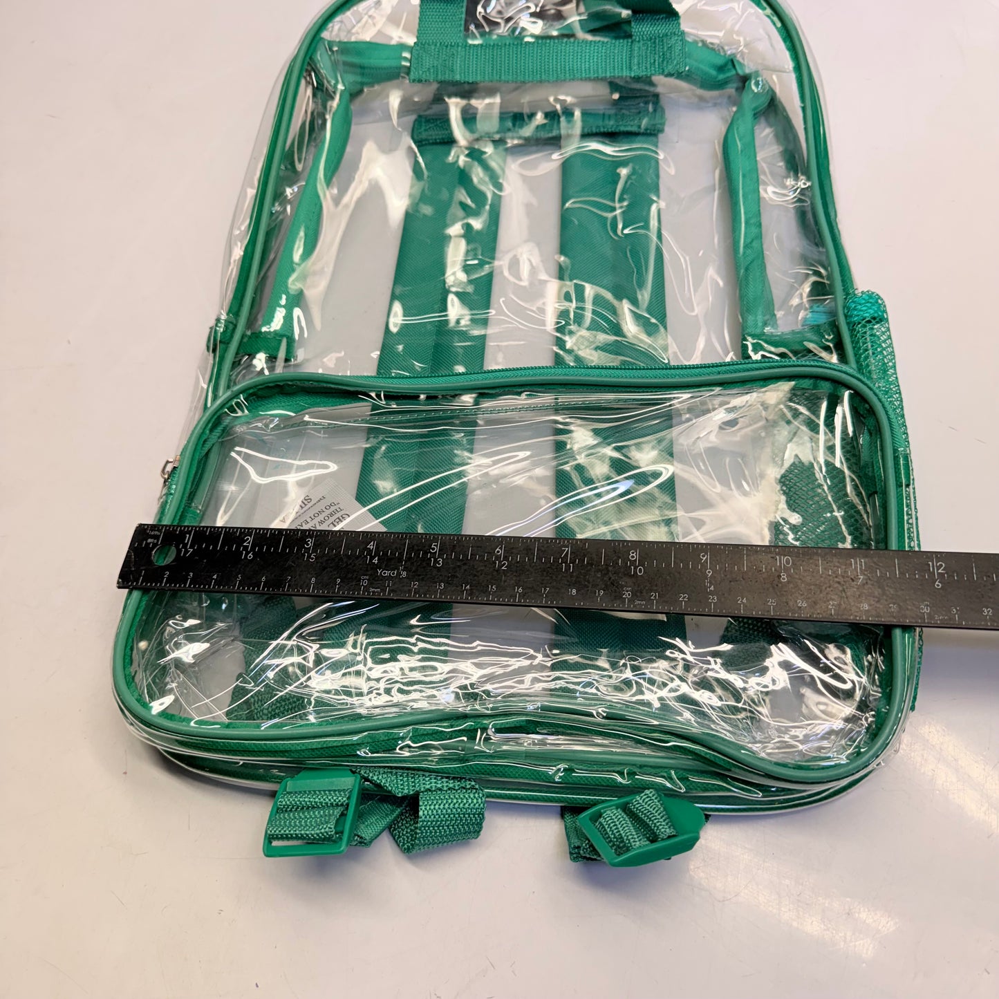 BWAP 17" Clear Plastic Backpack 17" x 12" x 6" Color Teal BP1643