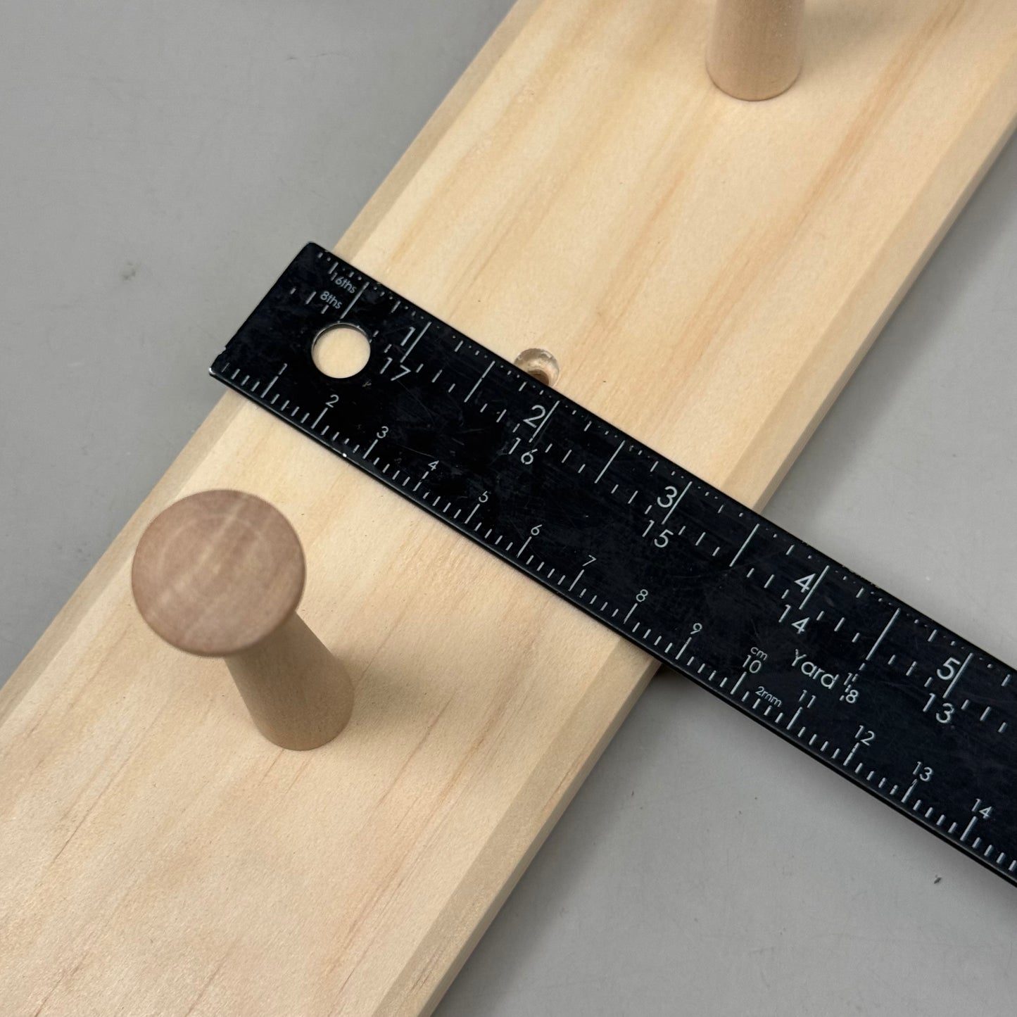 MAINSTAYS (2 PACK) Wall Mounted Hook Rack 5 Pegs 27" Unfinished Wood Finish