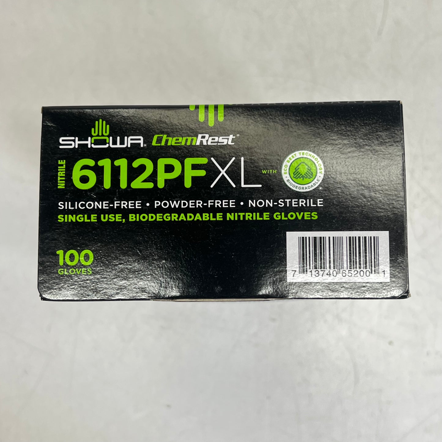 ZA@ SHOWA Biodegradable Single-use Gloves Prioritizes Unisex Sz XL Black 6112PF (New Other)