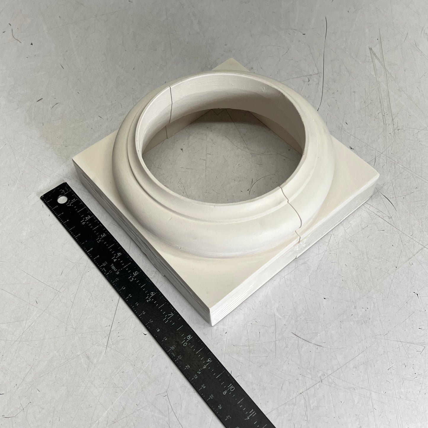 ZA@ Tuscan Cap Base Tapered Fiberglass Colums 6" Column White R-TUSCN-S-6BASE