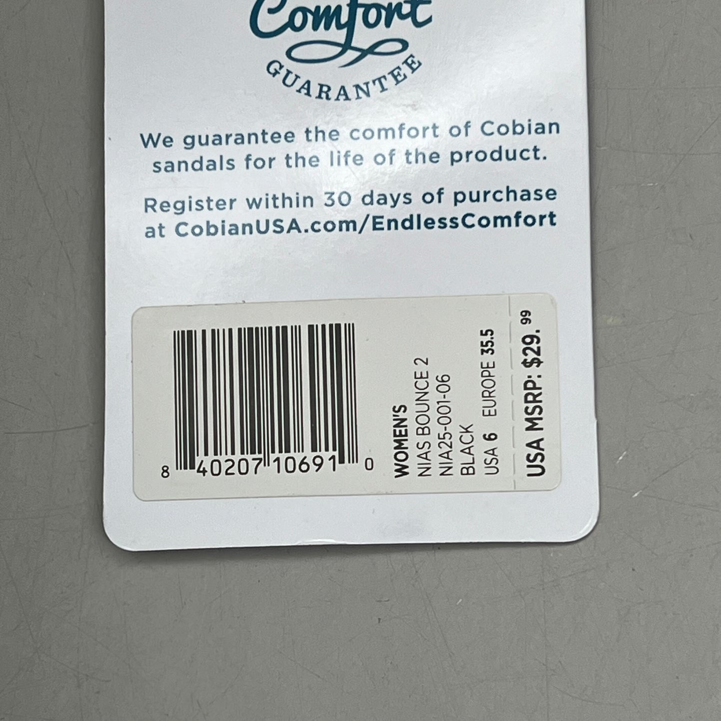 COBIAN Nia's Bounce 2 Synthetic Leather Women's Sz 6, EU 35.5 Black NIA25-001-6