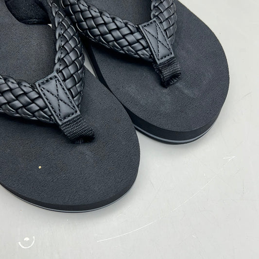 COBIAN Braided Bounce Synthetic Leather Sandals Women's Sz 7 EU 37 Black BRB10-001-7