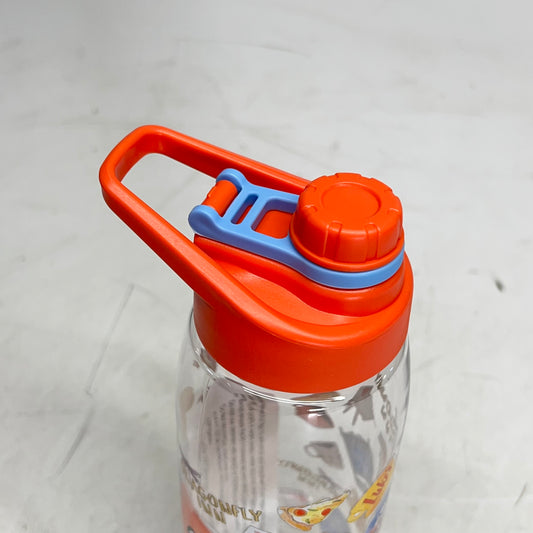 ZA@ SILVER BUFFALO Gilmore Girls Plastic Water Bottle W/ Screw Top Handle Lid 28oz Clear/Multicolor GIL505L3 C