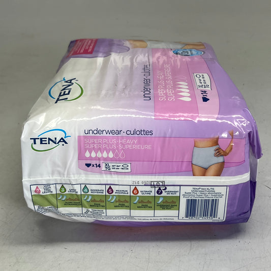 TENA (14 PACK) Super Plus Heavy Protective Underwear for Women Sz XL White 35108-13