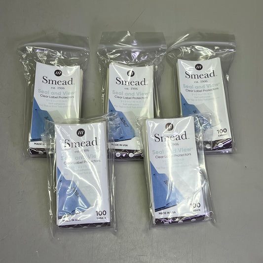 SMEAD (500 PACK) Seal & View Label Protectors 3-1/2" x 1-11/16" Clear 67600