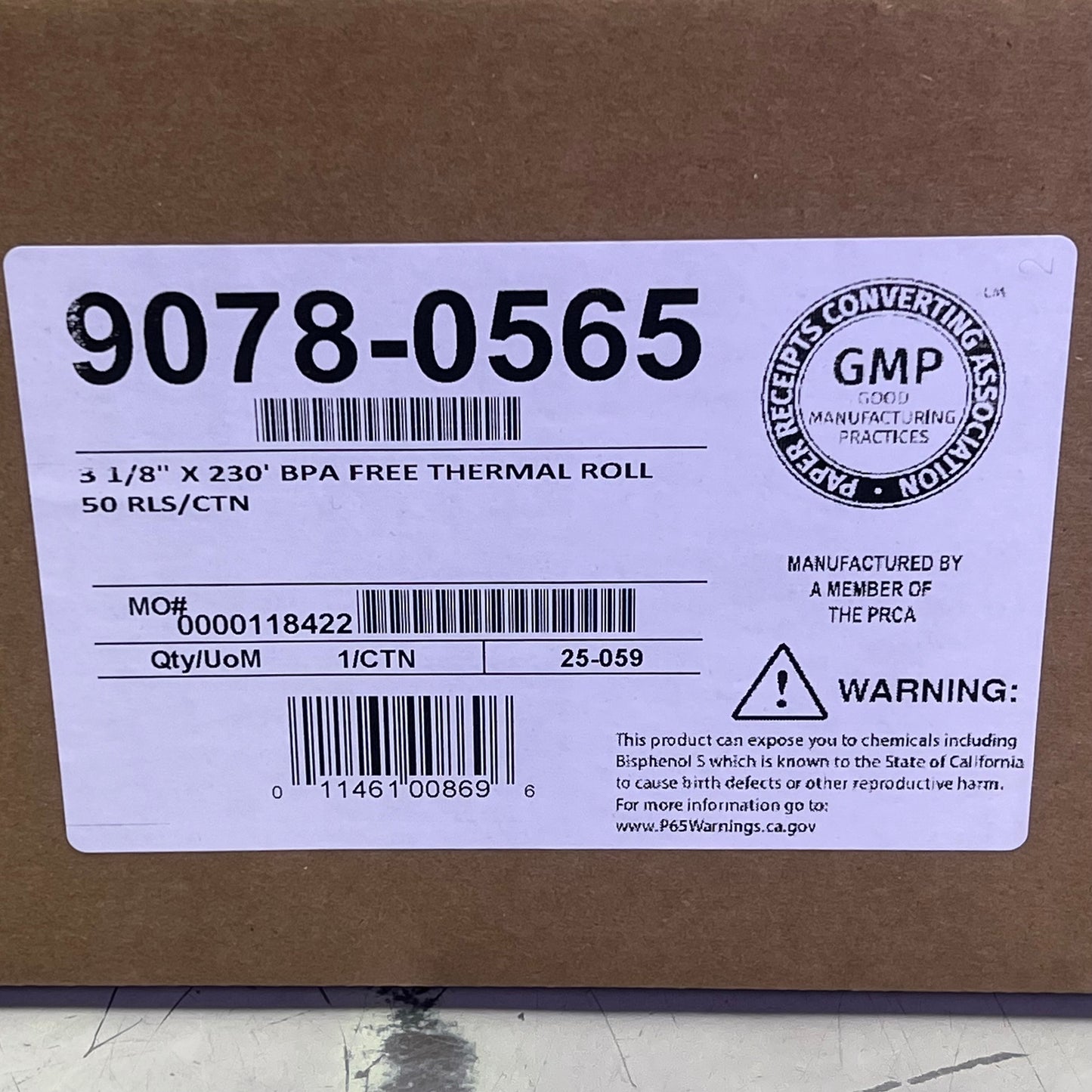 ZA@ PAPER ROLLS (50 PACK) Thermal Receipt Roll Paper 3 1/8" X 230' White 9078-0565