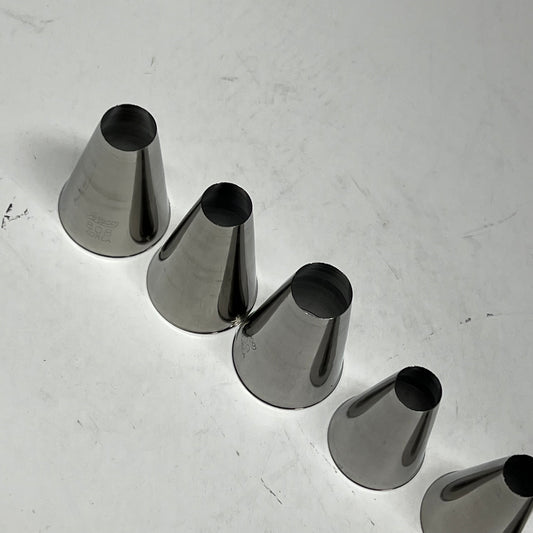 ZA@ ATECO (10 PACK) Plain Pastry Tube Set Assorted Sizes Stainless Steel 810
