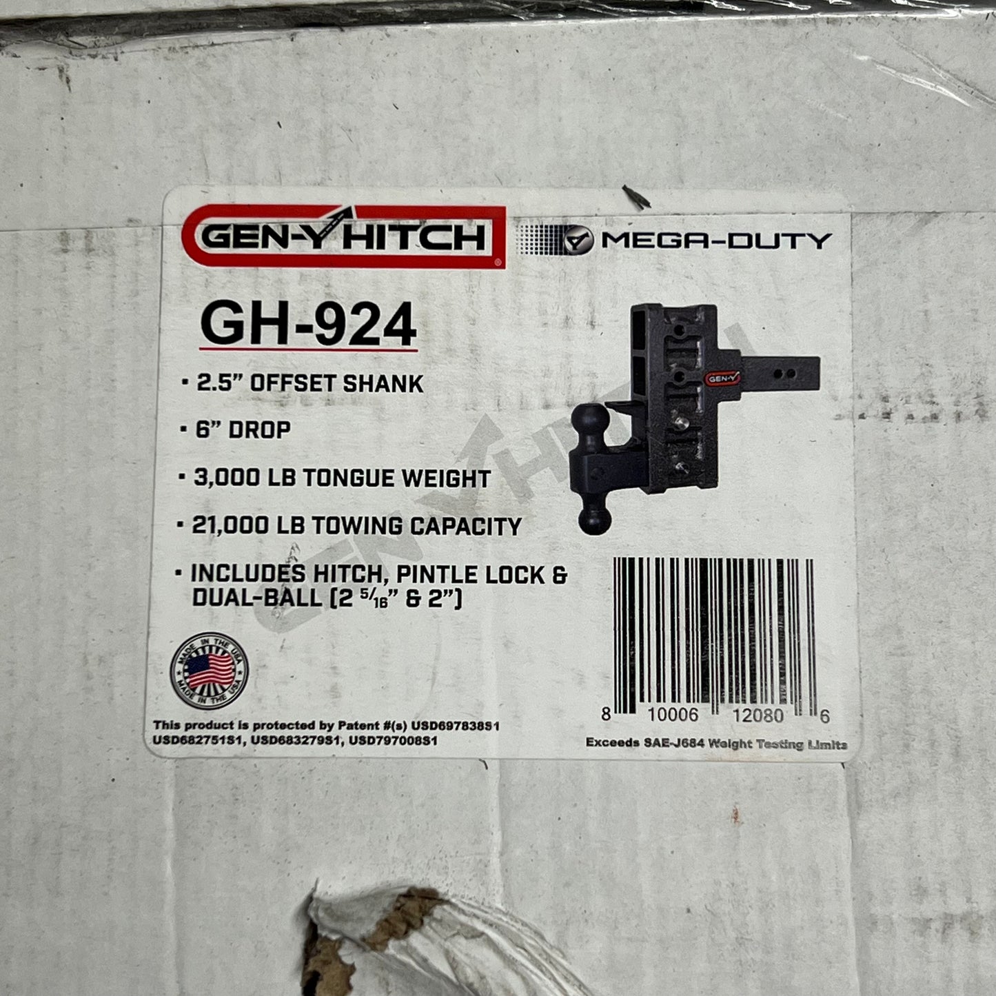GEN-Y Adjust 2 Ball Mount W/ Stacked Receivers 2-1/2" Hitch 6" Drop/Rise GH-9|24