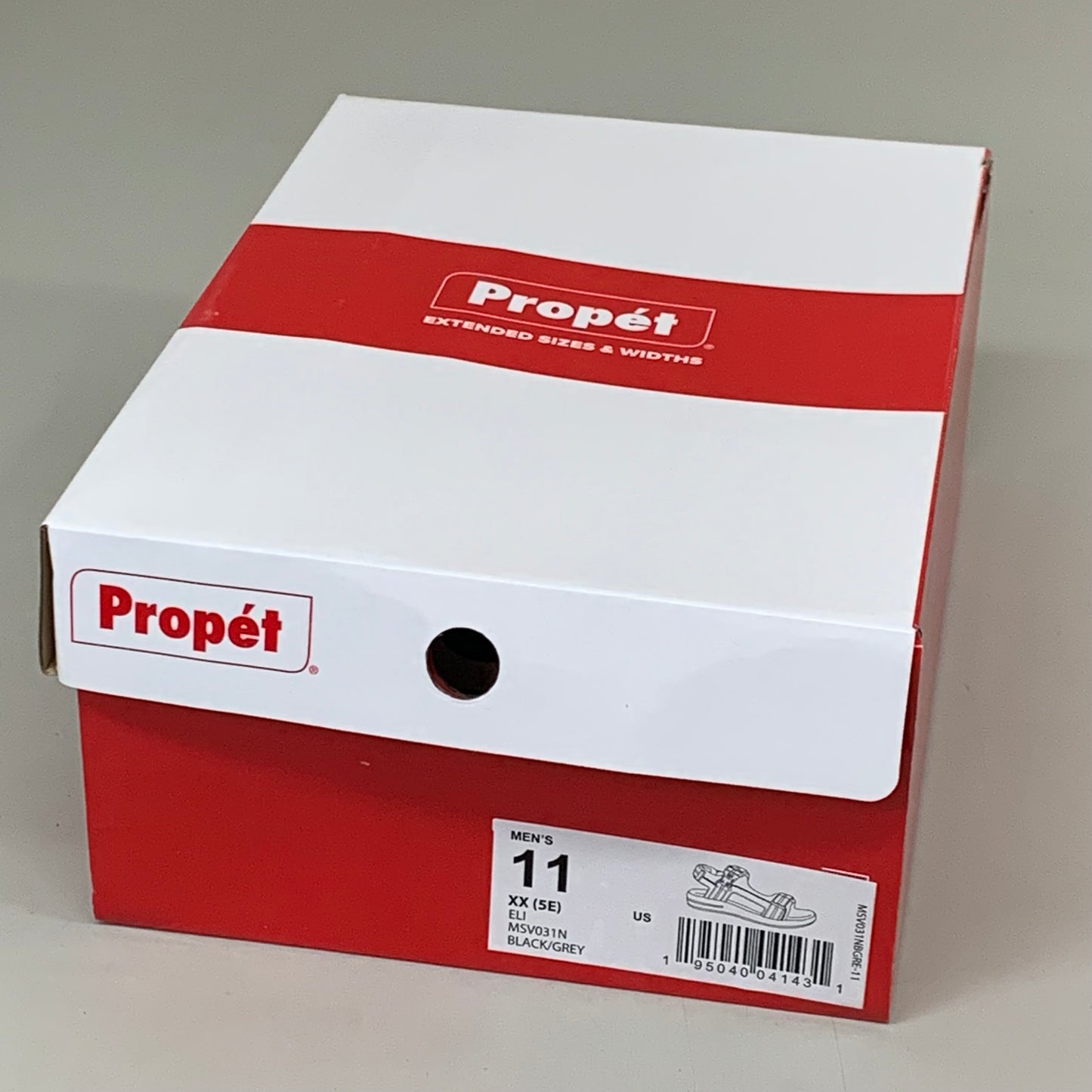 PROPET Eli Comfort Sandals XX(5E) Men's SZ 11 Black/Grey MSV031NBGRE-11