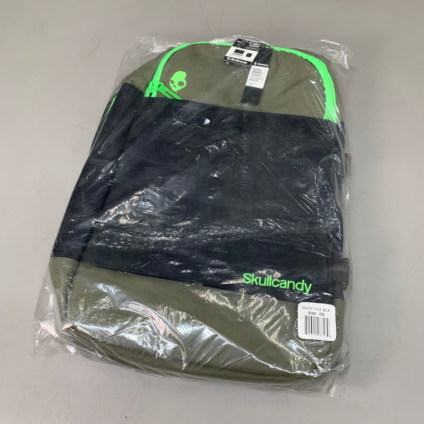 SKULLCANDY Heavy Duty Backpack 18" x 12" Green/Black SKDY1153