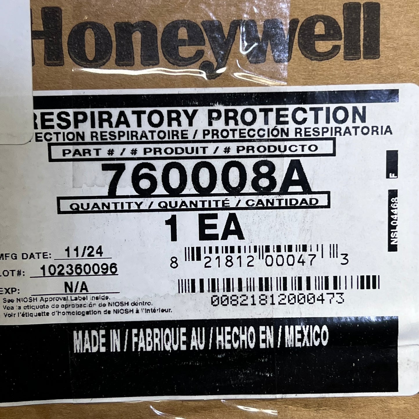HONEYWELL Full Facepiece W/ 5 Strap Headband Dual Cartridge Sz M/L Black 760008A